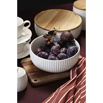 Салатник с бамбуковой крышкой soft ripples, dual glazing, D22 см