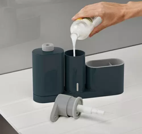 Органайзер для раковины с дозатором для мыла и бутылочкой SinkBase Plus 