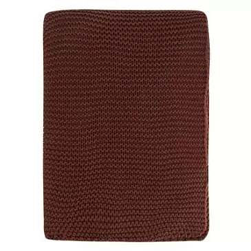 Плед из хлопка жемчужной вязки коричневого цвета из коллекции essential, 130x180 см