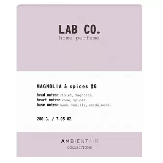 Свеча ароматическая Ambientair Lab co, Магнолия и специи, 40 ч