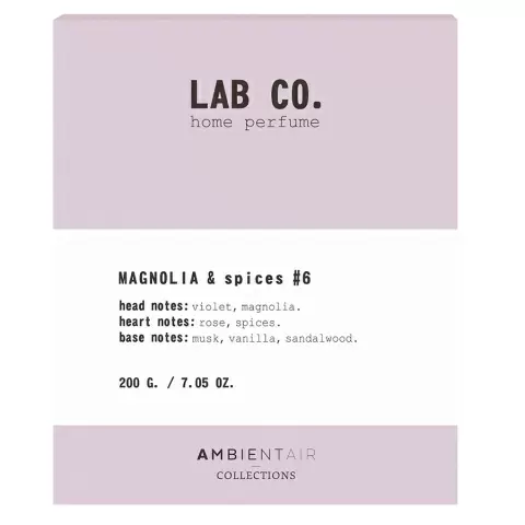 Свеча ароматическая Ambientair Lab co, Магнолия и специи, 40 ч