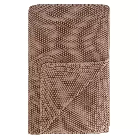 Плед из стираного хлопка цвета мокко из коллекции essential, 130x180 см
