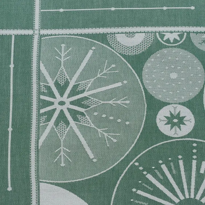 Скатерть из хлопка зеленого цвета с рисунком Tkano Ледяные узоры из коллекции New Year Essential, 180х260 см