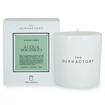 Свеча ароматическая the olphactory, white insignia, acqua bergamota, 60 ч