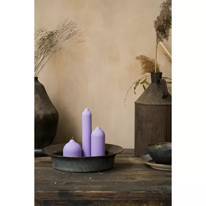 Свеча декоративная цвета лаванды из коллекции edge, 25,5см