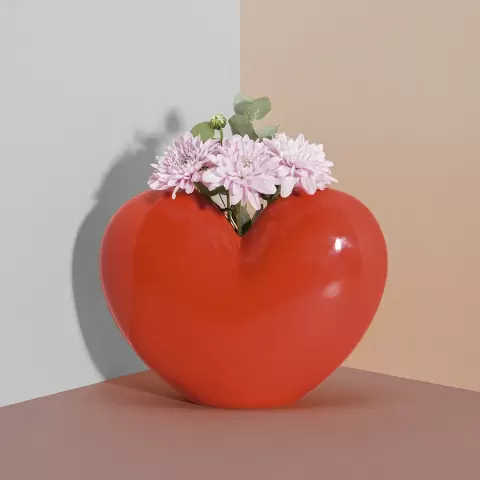 Ваза для цветов love, 15,5 см, красная