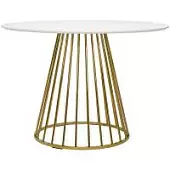 Стол обеденный tyra, D110 см, белый/золотой