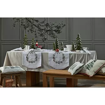 Набор из двух салфеток под приборы festive wreath из коллекции new year essential, D38 см