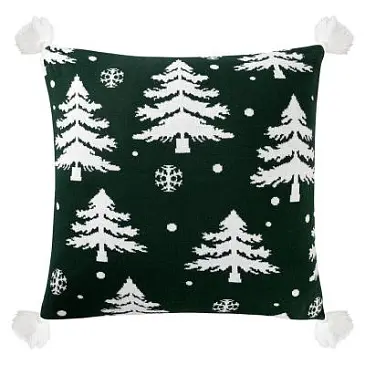 Подушка вязаная с новогодним рисунком Морозный Лес
из коллекции new year essential, 45x45 см