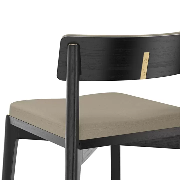 Набор из 2 барных стульев aska, рогожка, черный/бежевый