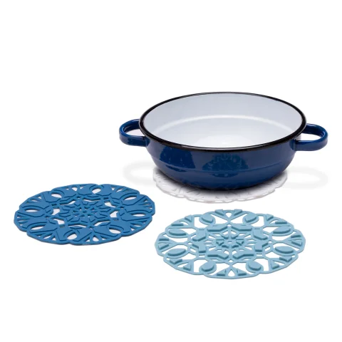 Подставка под горячее 3в1 Peleg Design TriveTile, белый/синий