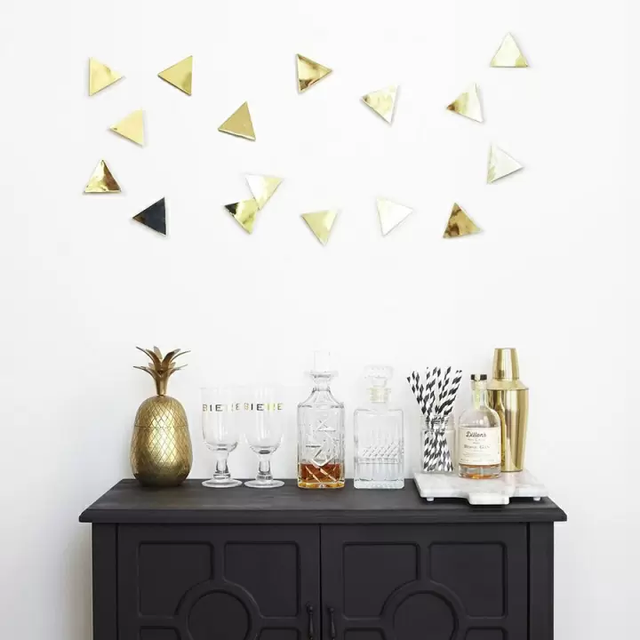 Декор для стен Umbra Confetti Triangles, латунь