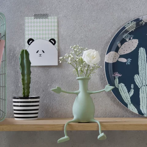 Ваза для цветов Peleg Design Florino, мятная — стильная силиконовая ваза для интерьера дома и офиса