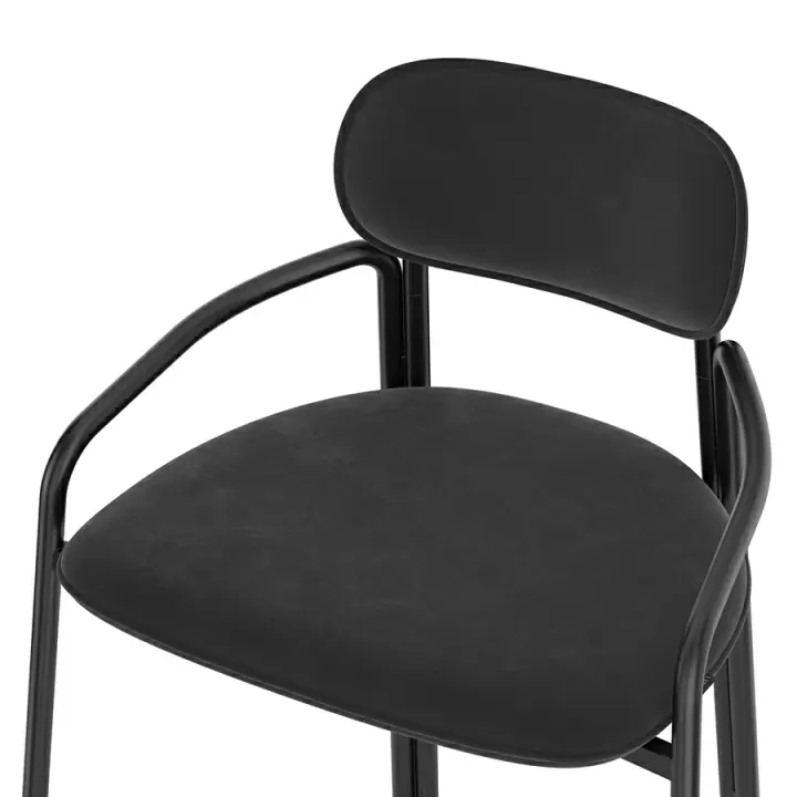 Набор из 2 полубарных стульев ror, round, велюр, черный/черный