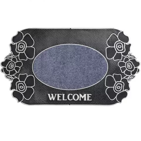 Коврик придверный Доляна Welcome цветы
