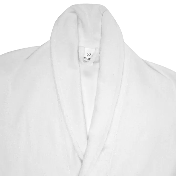 Халат махровый из чесаного хлопка белого цвета из коллекции essential, размер l