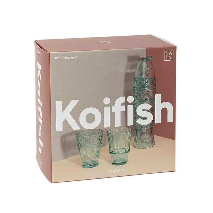 Набор подарочный из 4-х стаканов koifish, мятный
