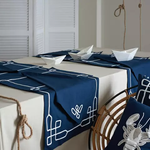 Дорожка на стол navy story из коллекции sea treasures, 45х150 см