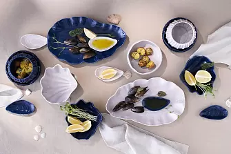 Набор из 2 салатников actinia серого цвета из коллекции sea treasures, 640 мл