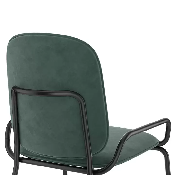 Набор из 2 стульев ror, double frame, велюр, черный/зеленый
