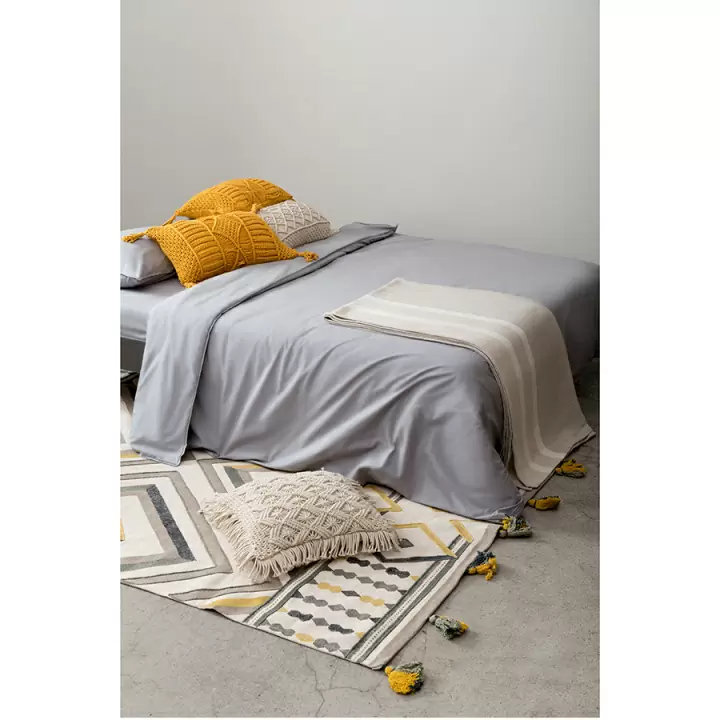 Чехол на подушку макраме светло-бежевого цвета из коллекции ethnic, 35х60 см