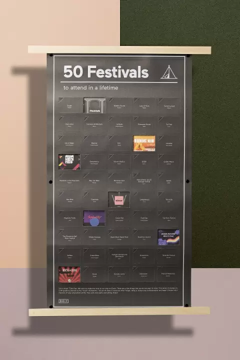 Постер Doiy «50 фестивалей, которые нужно посетить в жизни»
