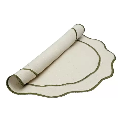 Салфетка под приборы anemone из коллекции trendy ruffles, D38 см, оливковый