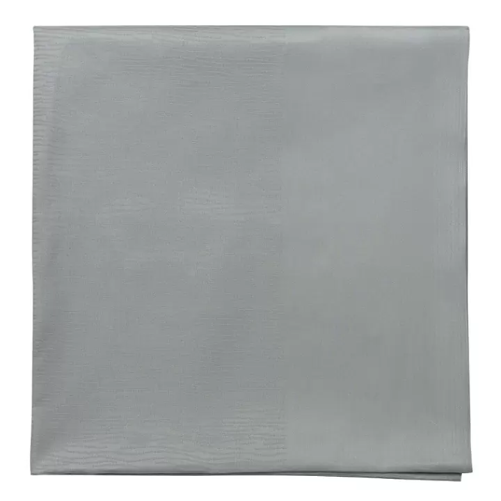 Скатерть жаккардовая серого цвета из хлопка с вышивкой из коллекции essential, 180х180 см