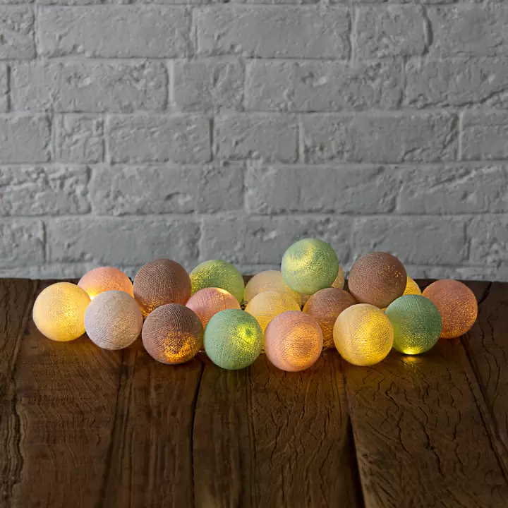 Гирлянда из 20 хлопковых шариков Lares & Penates Нежность, 3,5 метра