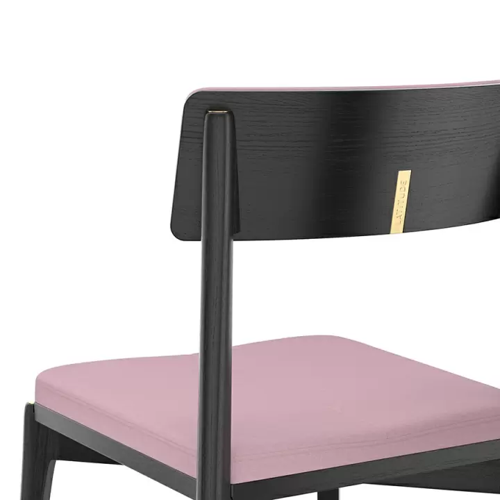 Набор из 2 стульев aska, рогожка, черный/розовый