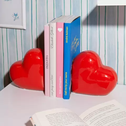Держатель для книг love, 14х14 см, красный, 2 шт.