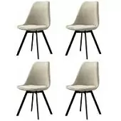 Набор из 4 стульев pirel, шенилл, светло-бежевый