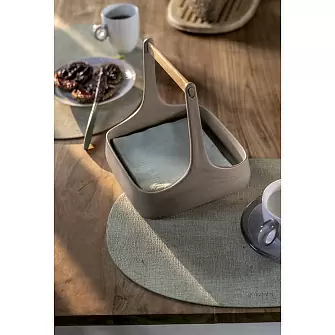 Салфетка подстановочная овальная двухсторонняя fabric, синяя