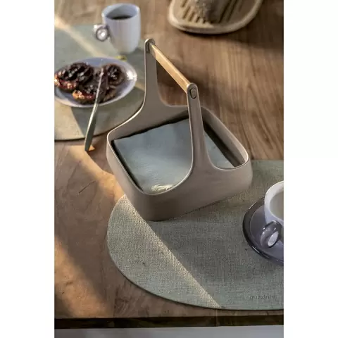 Салфетка подстановочная овальная двухсторонняя fabric, синяя