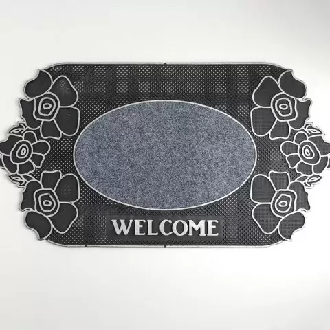 Коврик придверный Доляна Welcome цветы