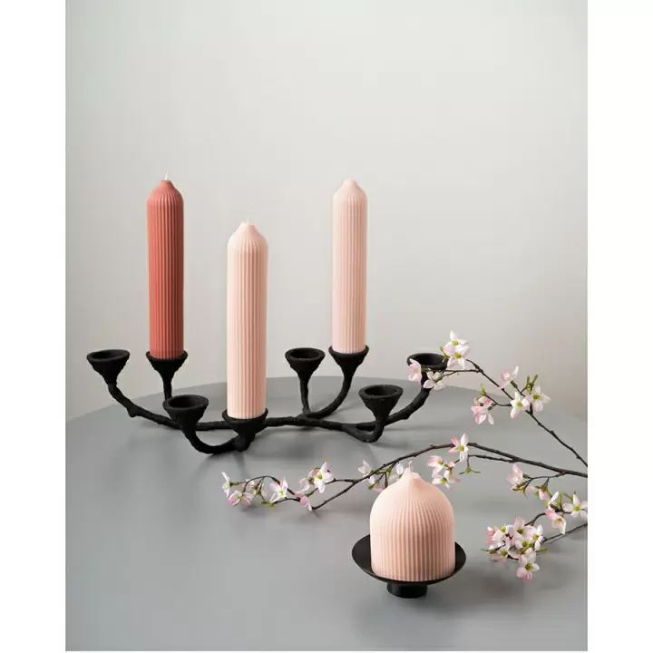 Свеча декоративная бежево-розого цвета из коллекции edge, 26,5см