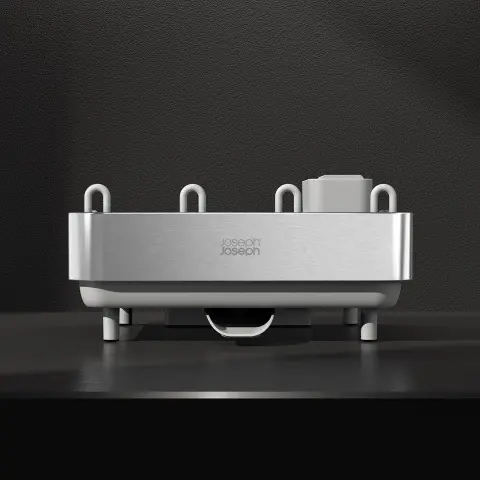 Раздвижная сушилка для посуды Joseph Joseph Extend Steel Plus с держателем для бокалов, светло-серая