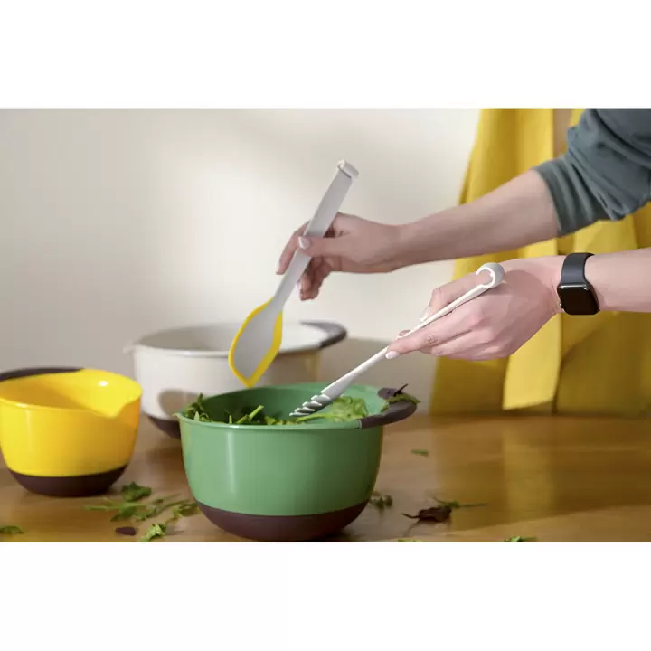 Щипцы кухонные многофункциональные Smart Solutions Synn, 28,5 см, светло-серые/желтые