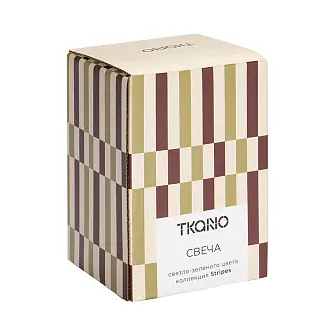 Свеча в полоску светло-зеленого цвета из коллекции stripes, 10см