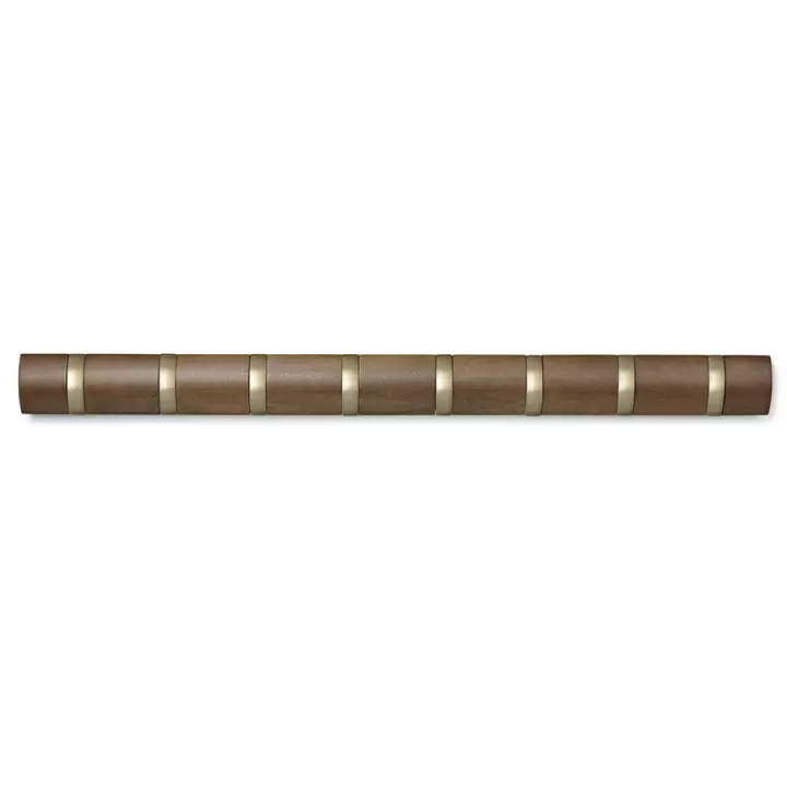 Вешалка настенная горизонтальная Flip 8 крючков, коричневая