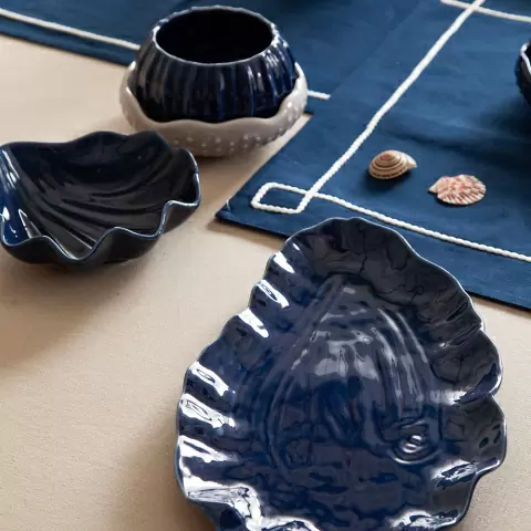 Блюдо сервировочное clams синего цвета из коллекции sea treasures