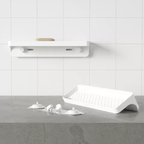 Полочка для душа Umbra Flex прямоугольная, белая