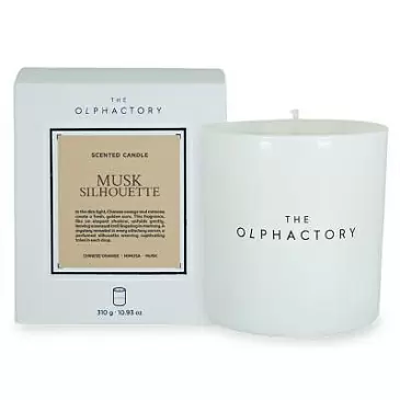 Свеча ароматическая the olphactory, white insignia, musk silhouette, 60 ч
