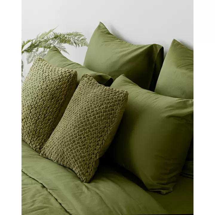 Комплект постельного белья из сатина оливкового цвета из коллекции wild, 200х220 см