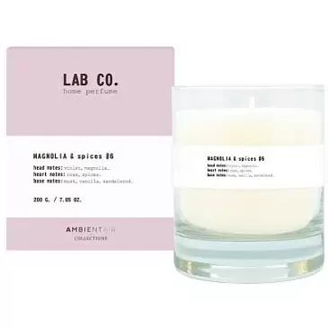Свеча ароматическая Ambientair Lab co, Магнолия и специи, 40 ч