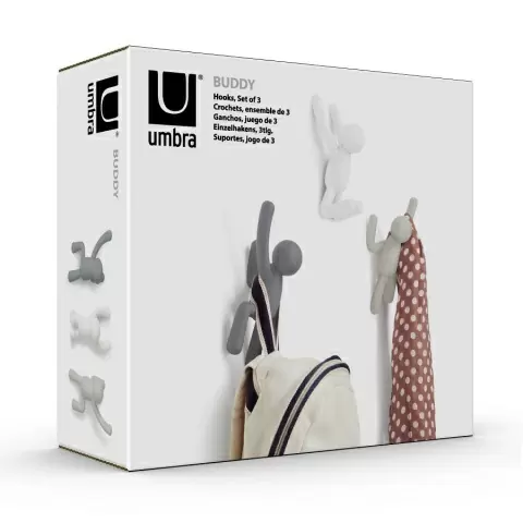 Вешалки-крючки Umbra Buddy, серые