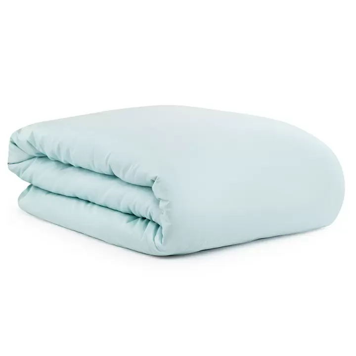 Комплект постельного белья двуспальный из сатина голубого цвета из коллекции essential