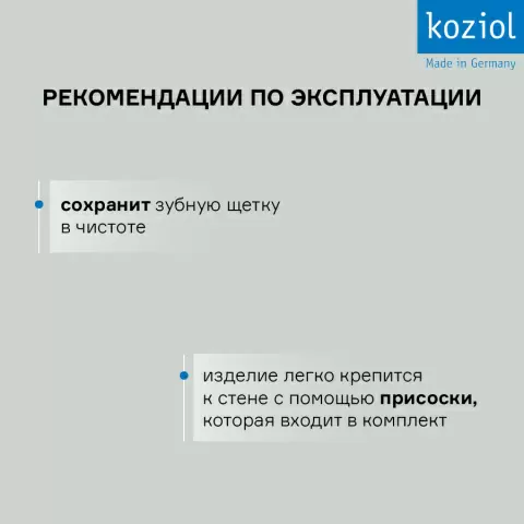 Держатель для зубной щетки на присоске Koziol Tommy, Organic, песочный