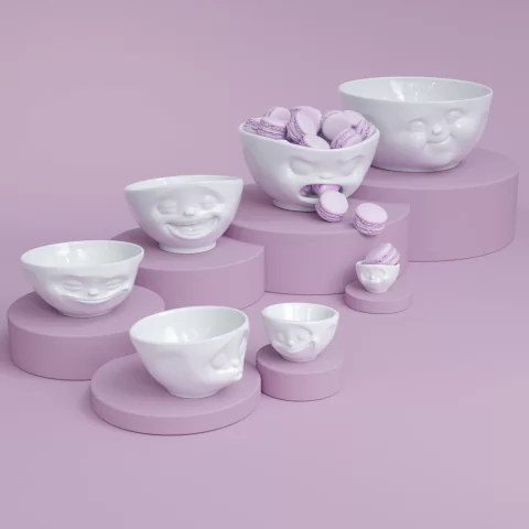 Чаша Tassen Munching, 500 мл, белая/персиковая