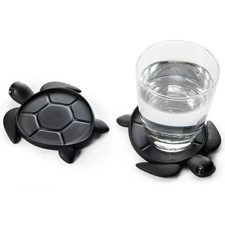 Подставка под стаканы QUALY Save turtle, черный